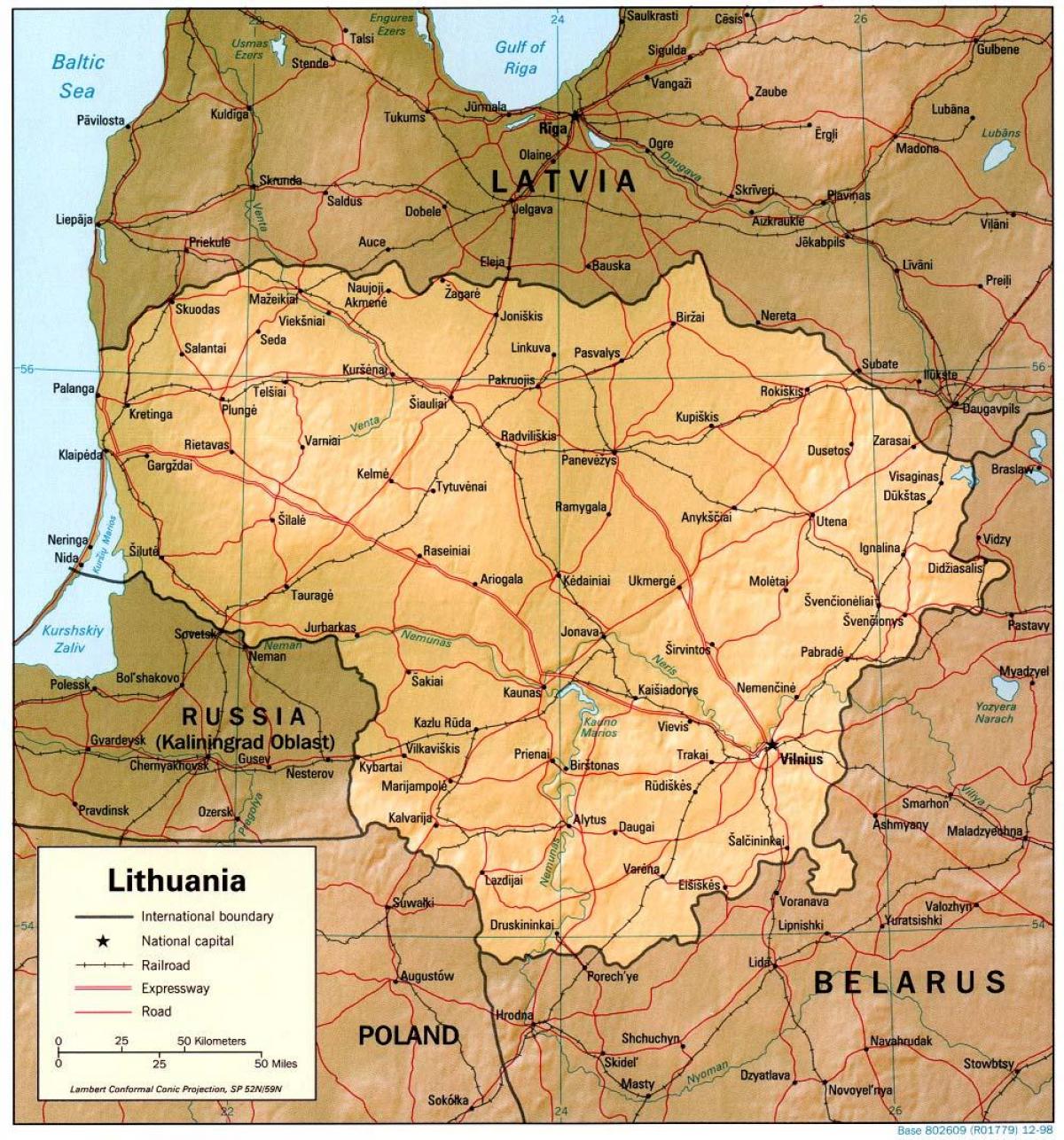 რუკა ლიტვა 1900