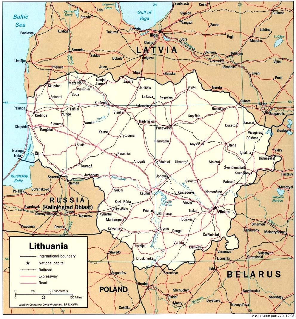 რუკაზე აჩვენებს ლიტვა