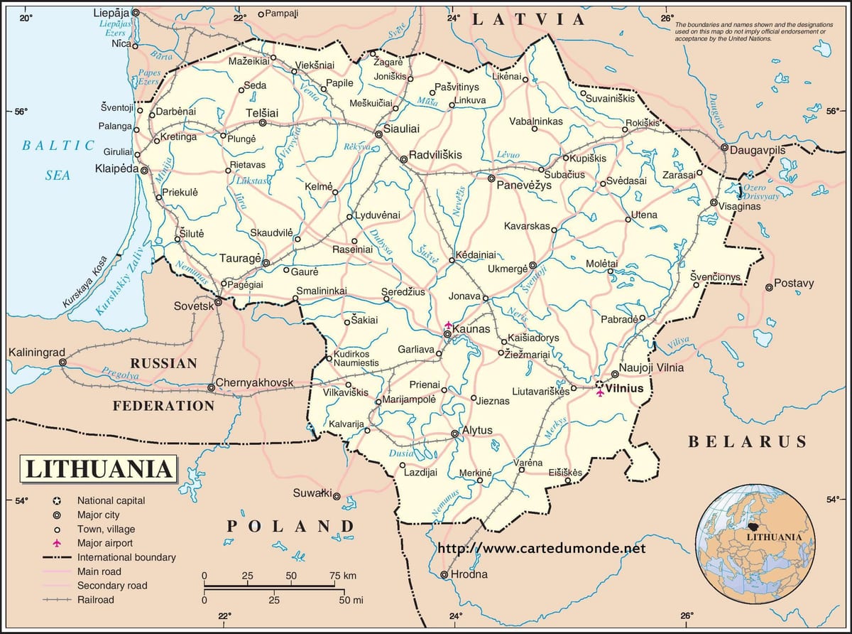 რუკა ლიტვა ქვეყანა
