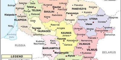 რუკა ლიტვის პოლიტიკური
